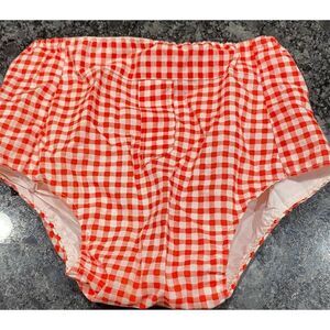 Baby Bloomers 0-6 Months Red & White Gingham Unisex rubber pants